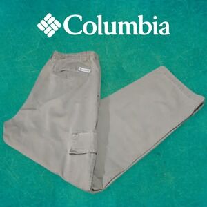 Columbia Men's Khaki Canvas Hiking Straight Leg Regular‎ Fit Pants Tan 36x30